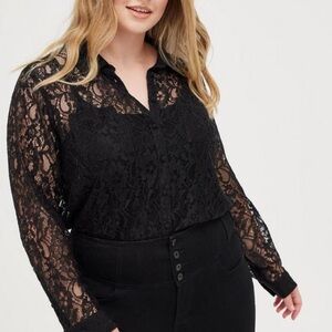 Torrid Black Lace Blouse